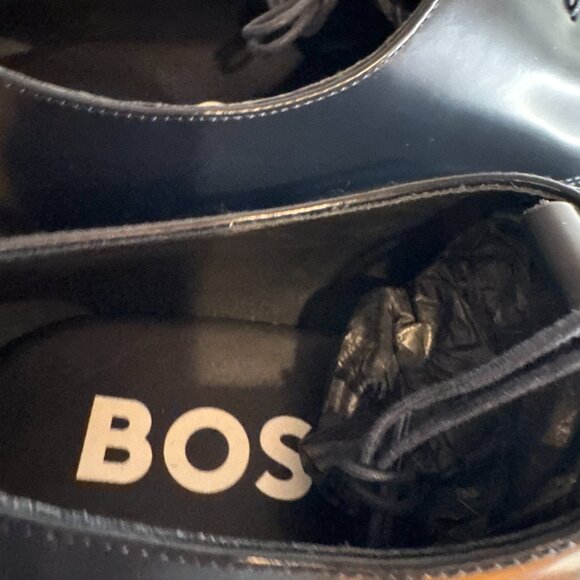 BOSS Mens Larry Brush Off Leather Derby Dress Shoe Oxford US size 12 new - Picture 10 of 14